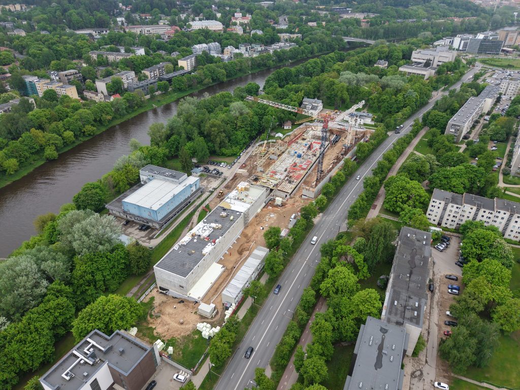 Construction of the indoor track and field arena in Vilnius