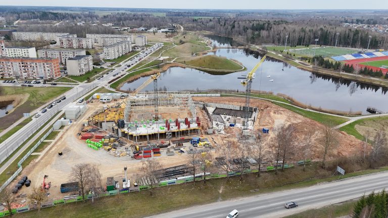 Mažeikių sporto ir pramogų centro statybos darbai