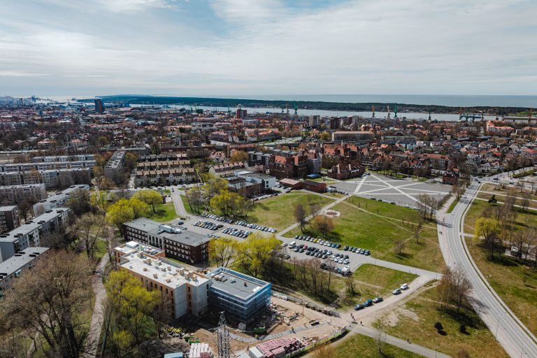 Klaipėdos universiteto bendrabučio statybos darbai