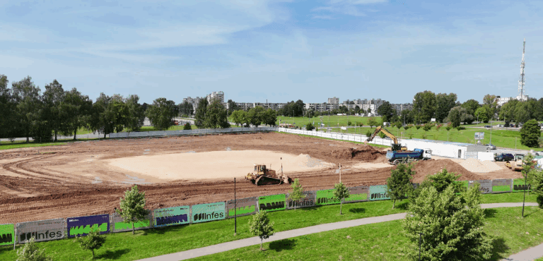 Mažeikių sporto ir pramogų centro statybos darbai