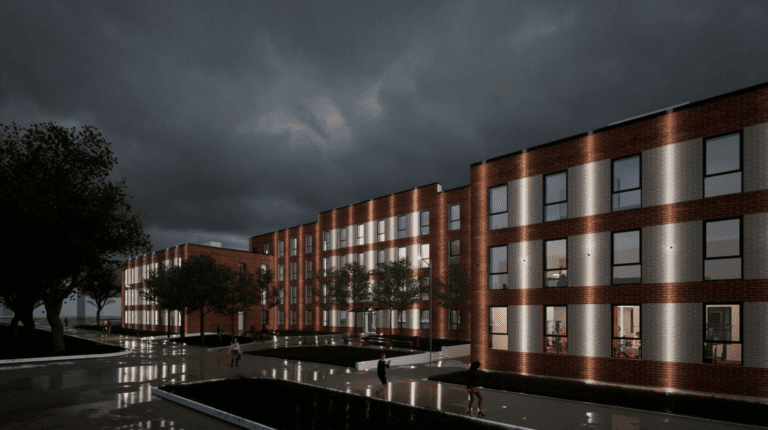 Klaipėdos universiteto bendrabučio statybos darbai
