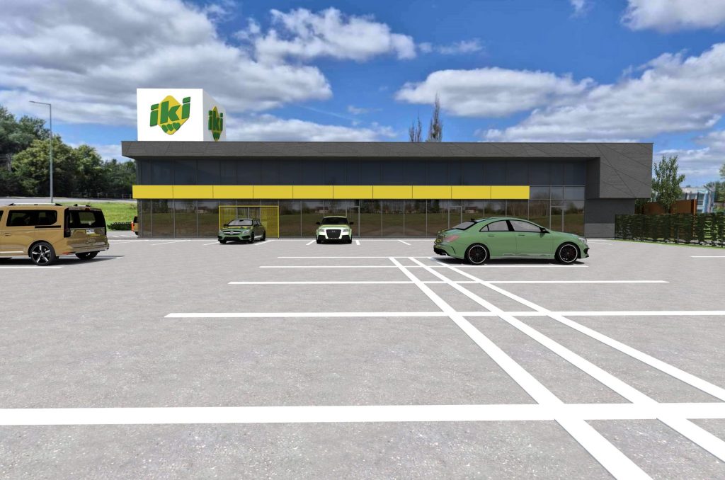 Prekybos centro „IKI“ su aikštele statyba